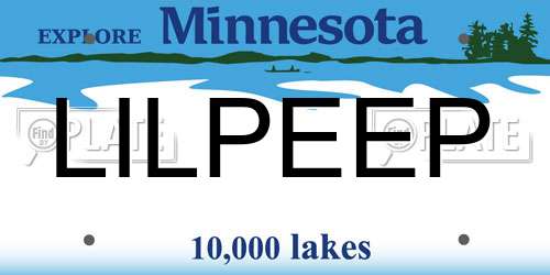 LILPEEP Minnesota License Plate