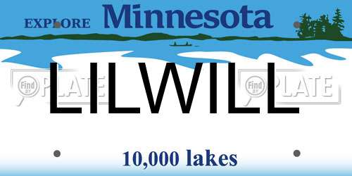 LILWILL Minnesota License Plate