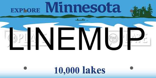 LINEMUP Minnesota License Plate