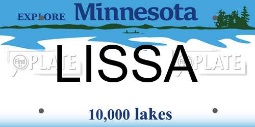 LISSA Minnesota License Plate