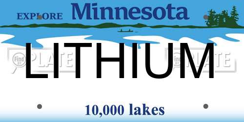 LITHIUM Minnesota License Plate