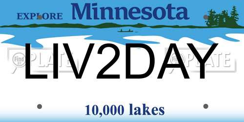 LIV2DAY Minnesota License Plate