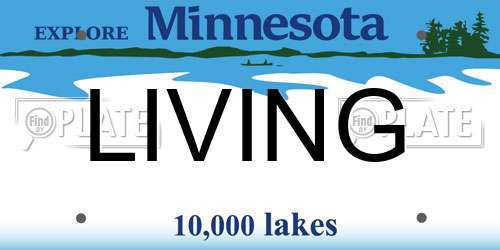 LIVING Minnesota License Plate