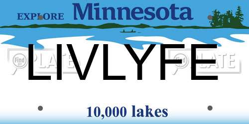 LIVLYFE Minnesota License Plate