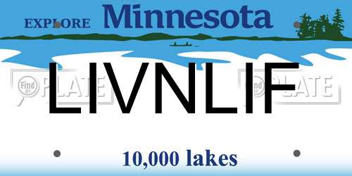 LIVNLIF Minnesota License Plate