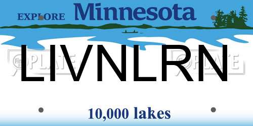 LIVNLRN Minnesota License Plate