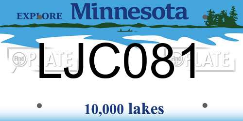 LJC081 Minnesota License Plate