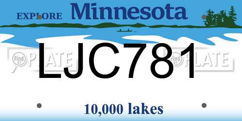 LJC781 Minnesota License Plate