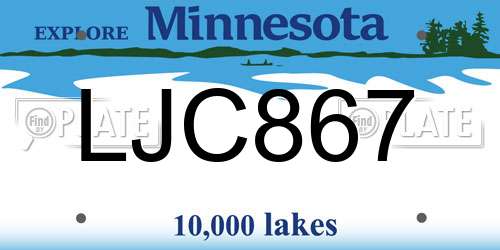 LJC867 Minnesota License Plate