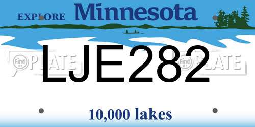 LJE282 Minnesota License Plate
