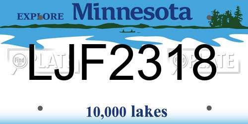 LJF2318 Minnesota License Plate