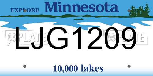 LJG1209 Minnesota License Plate