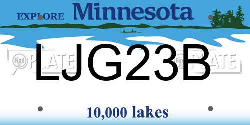 LJG23B Minnesota License Plate