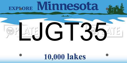LJGT35 Minnesota License Plate