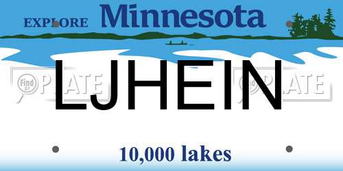 LJHEIN Minnesota License Plate