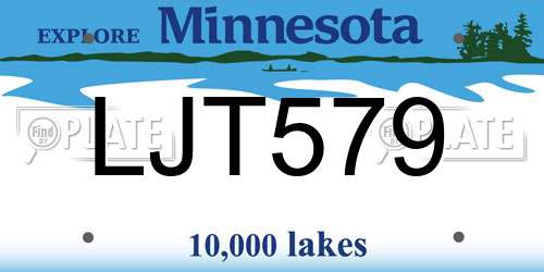 LJT579 Minnesota License Plate