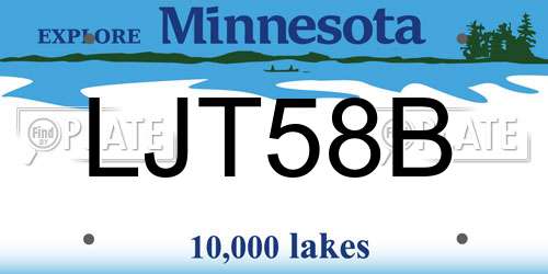 LJT58B Minnesota License Plate