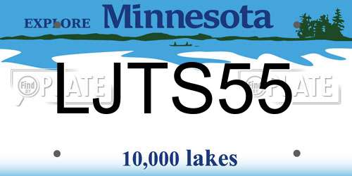 LJTS55 Minnesota License Plate