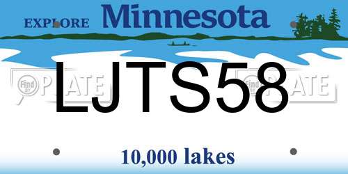 LJTS58 Minnesota License Plate