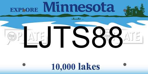 LJTS88 Minnesota License Plate