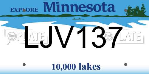 LJV137 Minnesota License Plate