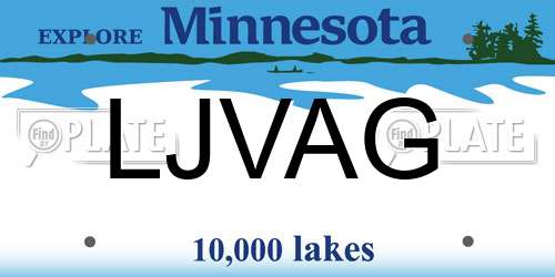 LJVAG Minnesota License Plate