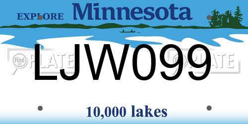 LJW099 Minnesota License Plate