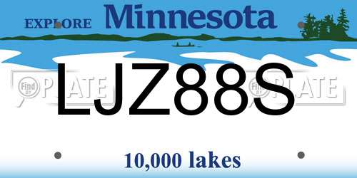 LJZ88S Minnesota License Plate