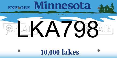 LKA798 Minnesota License Plate
