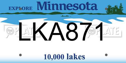 LKA871 Minnesota License Plate