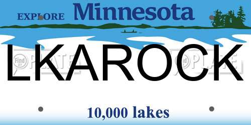 LKAROCK Minnesota License Plate