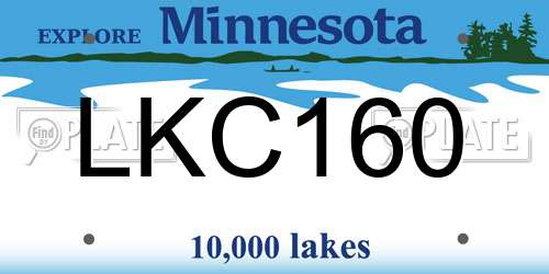 LKC160 Minnesota License Plate