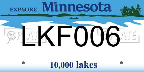 LKF006 Minnesota License Plate