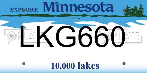 LKG660 Minnesota License Plate
