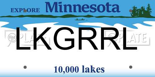 LKGRRL Minnesota License Plate