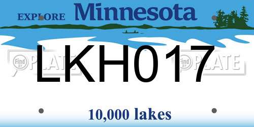 LKH017 Minnesota License Plate