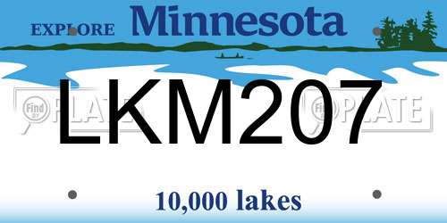 LKM207 Minnesota License Plate