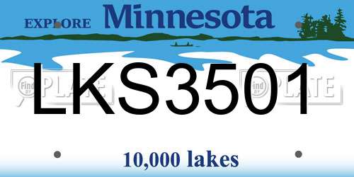 LKS3501 Minnesota License Plate