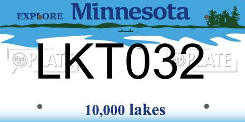 LKT032 Minnesota License Plate