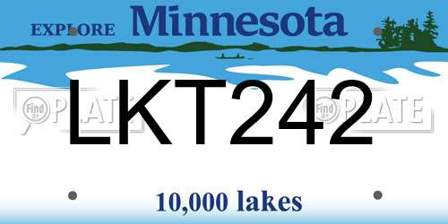 LKT242 Minnesota License Plate