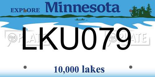 LKU079 Minnesota License Plate