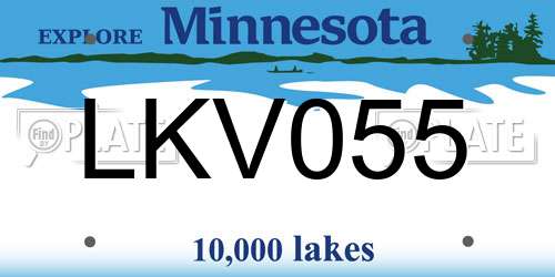 LKV055 Minnesota License Plate