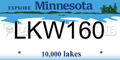 LKW160 Minnesota License Plate