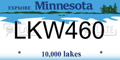 LKW460 Minnesota License Plate