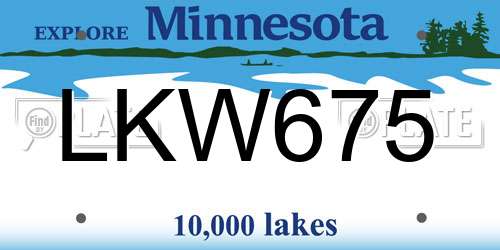 LKW675 Minnesota License Plate