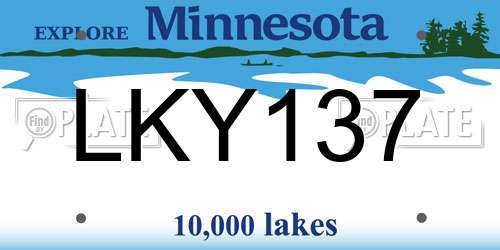 LKY137 Minnesota License Plate