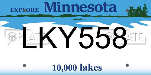 LKY558 Minnesota License Plate