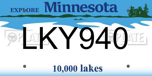LKY940 Minnesota License Plate