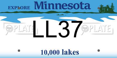 LL37 Minnesota License Plate