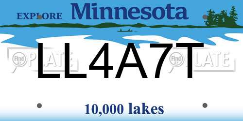 LL4A7T Minnesota License Plate
